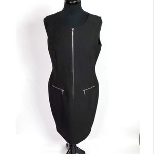 Nine & Co. Black Fitted Zip Tank Dress